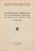 Catálogo oficial de la Exposición Nacional de Bellas Artes de 1952