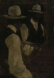 Detall de la portada del catàleg: Exposición de autoretratos de artistas españoles 1907-1908